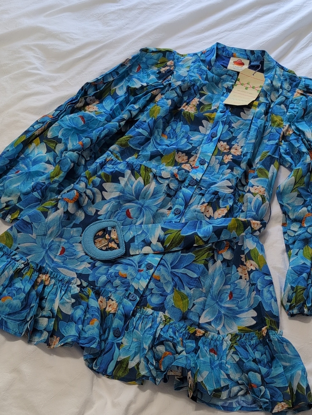 FARM Rio | Dresses | Nwt Farm Rio X Anthropologie Longsleeve Mini Swing Dress